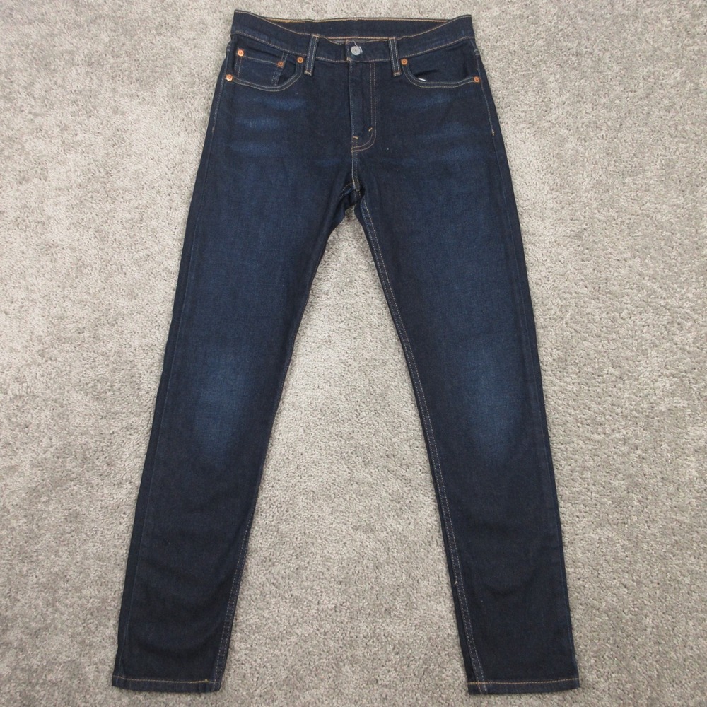Levis Jeans Mens 30x32 Blue 512 Slim Tapered Dark Wash Faded Stretch Denim Pants